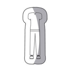 contour with male sport clothes design vector illustration