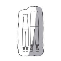 monochrome contour with sport clothes vector illustration