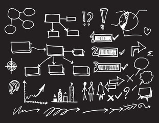 Hand drawn business icon set eps10