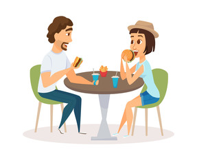 Fototapeta premium Happy couple eating