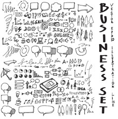 Business doodles sketch vector ink eps10