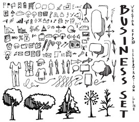 Business doodles sketch vector ink eps10