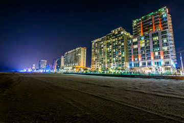 Buildings at Virginia Beach, Virginia during a Warm Fall Night © Christian Hinkle