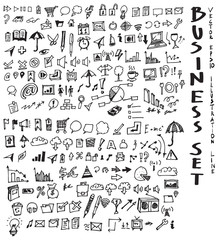 Business doodles sketch vector ink eps10