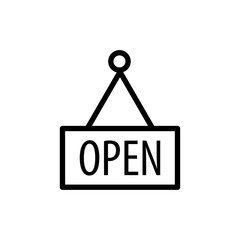 open sign line vector icon