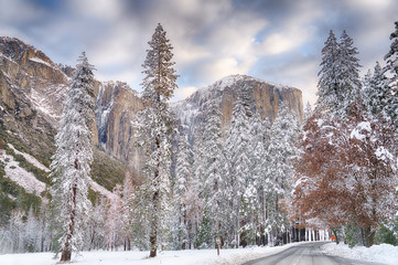 El Capitan at sunset after a storm clears out of Yosemite Valley in Januray 2017