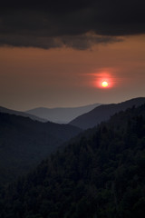 Sunset, Morton Overlook, Great Smoky Mtns Nat Park, TN