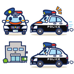 Naklejka premium はたらくパトカーくん