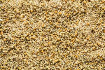 Dried chamomile herbal tea. Healthy drink.
