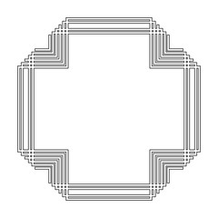 grayscale pattern with art deco frame vector illustration