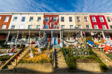 Holiday Lights and Decoration in Hampden, Baltimore Maryland