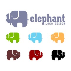 Simple Modern Abstract Elephant Vector Logo Outline