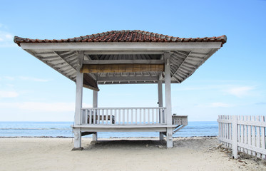 Tropical sandy beach in a sea. Gili Trawangan, Indonesia