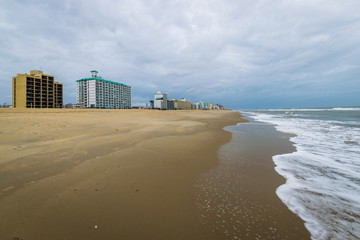 Ocean Front in Virginia Beach, Virginia during a Warm Fall Day