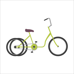 Fototapeta premium Hipster two wheeled bicycle flat vector illustration.