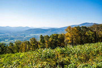 Skyline of The Blue Ridge Mountains in Virginia at Shenandoah Na