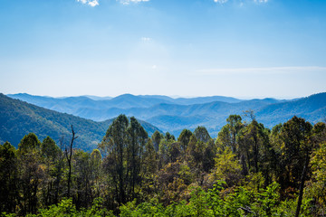 Skyline of The Blue Ridge Mountains in Virginia at Shenandoah Na
