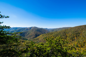 Skyline of The Blue Ridge Mountains in Virginia at Shenandoah Na