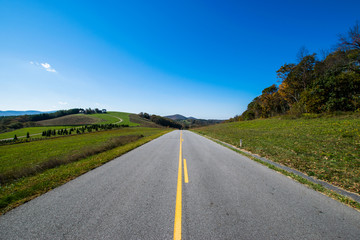 Skyline of The Blue Ridge Mountains in Virginia at Shenandoah Na
