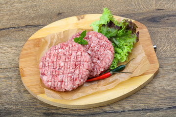 Raw burger cutlet