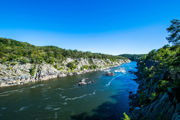 Strong White Water Rapids in Great Falls Park, Virginia Side