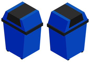 3D design for blue trashcan