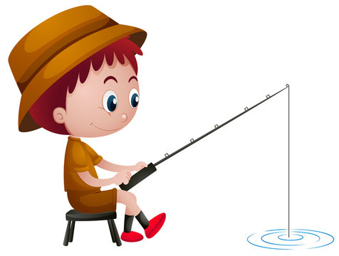 Little Boy Fishing Alone