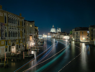Grand canal in Venice during night 