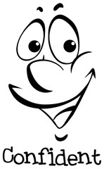 Expression wordcard for word confident