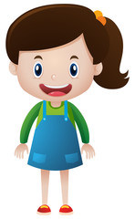 Happy girl in blue skirt