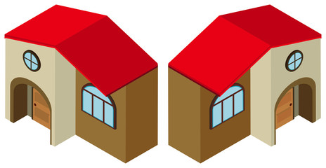 3D design for building with round door