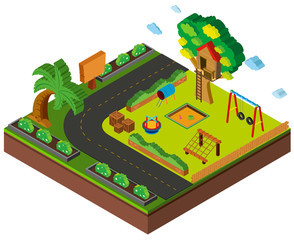 3D design for playground by the road