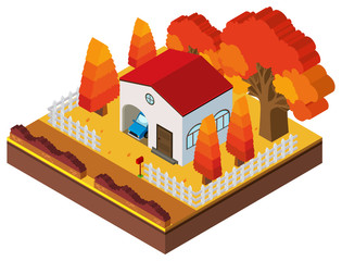 3D design for house in fall season