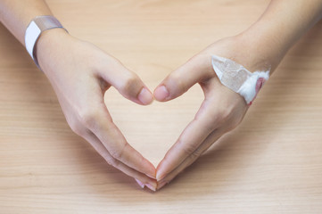 Patients hands