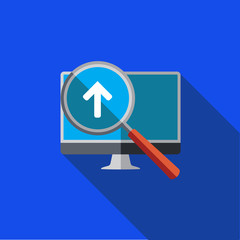 Vector icon or illustration showing web site seo ranking in flat design style