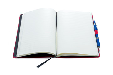notebook on white background