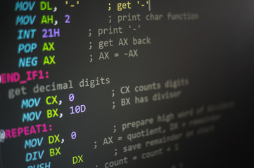 Programming code, Computer screen Programming code abstract screen of software developer. Computer...