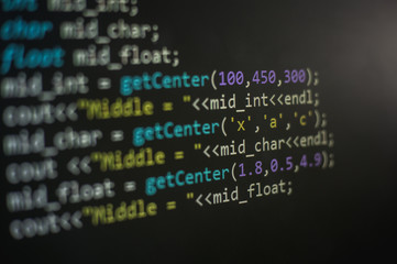 Programming code, Computer screen Programming code abstract screen of software developer. Computer...