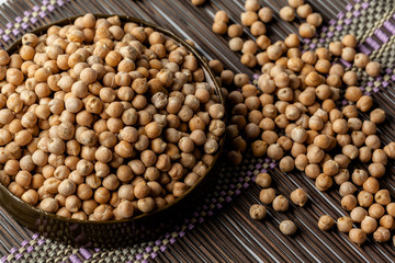 Soybean in wood bowl