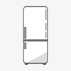 Simple refrigerator icon in flat style. Vector illustration.
