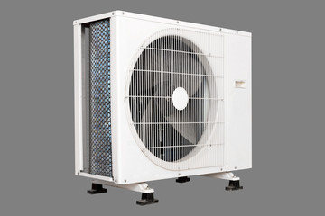 Condensing unit of air conditioner as isolated background