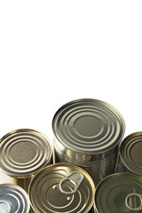 metal cans on a white background.