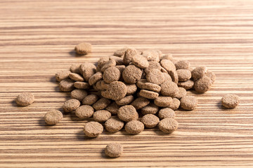 pets food on wooden floor