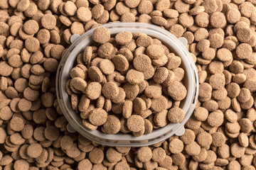 Dried dog food background