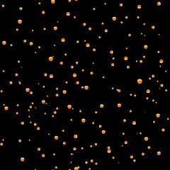 Dusty Texture for your design. Vector pattern with the gold grain on black background. Small circles. Gold sand texture, geometric dot pattern. Vector illustration. Luxury style.