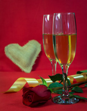 Valentine's Day with champagne