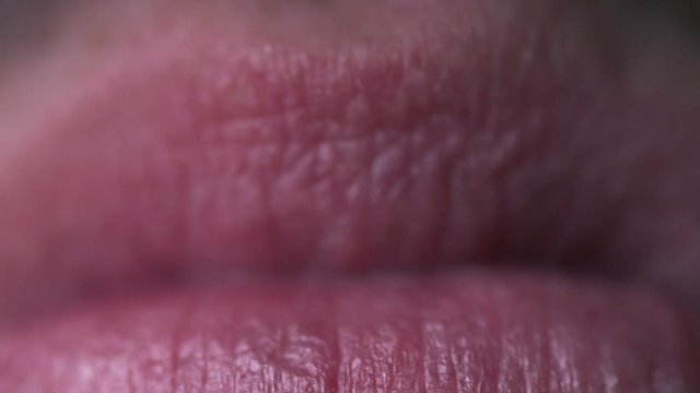 Closeup shot of a males red fat lips
