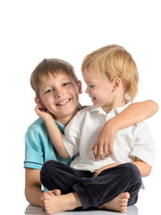 Portrait of two happy brothers