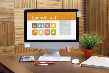Learn and Lead text on screen