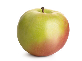 Ripe, fresh apple isolated on white background. Perfectly retouched with clear details. Full depth of field. Fruit photographed in Studio on white background